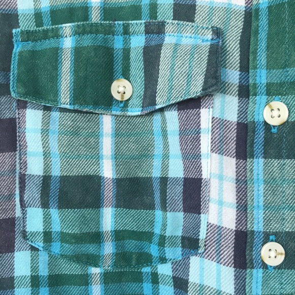 🎉Mission plaid flannel shirt XS blue green - Picture 5 of 6